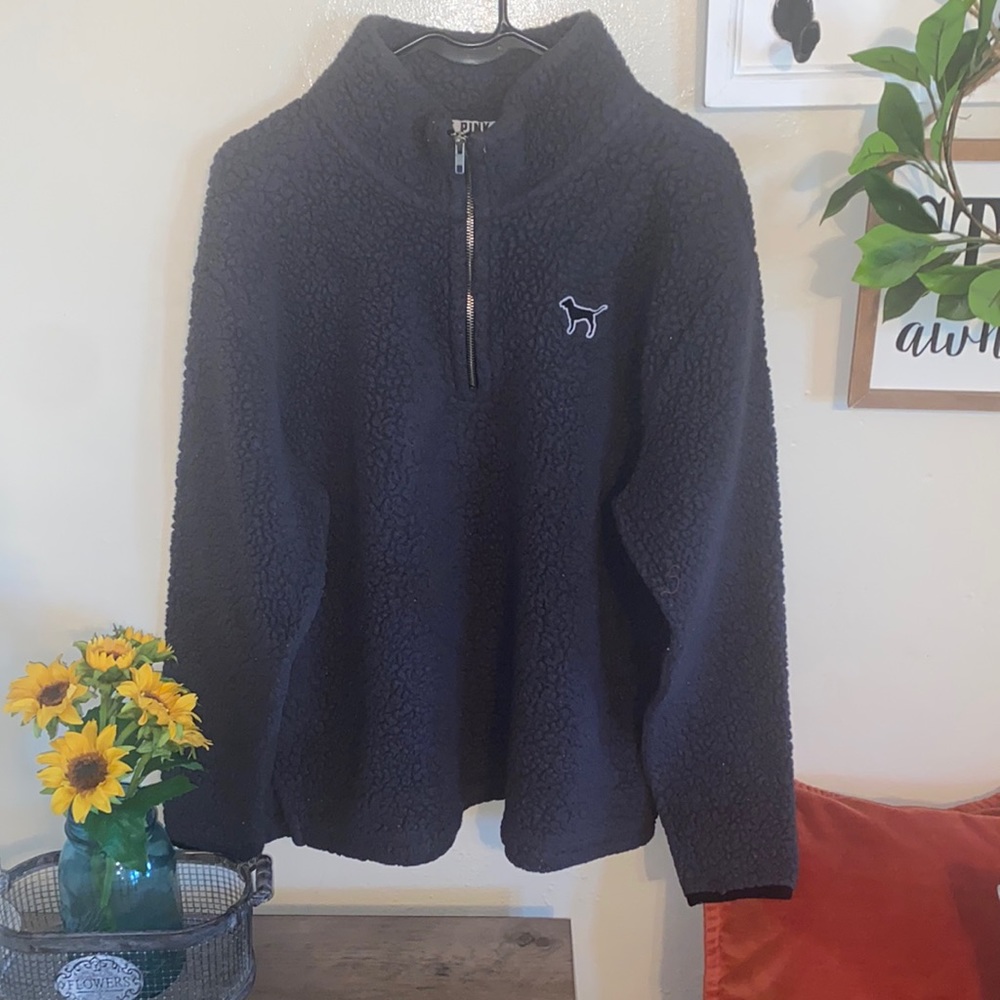 PINK Victoria’s Secret Sherpa Half-Zip Sweatshirt